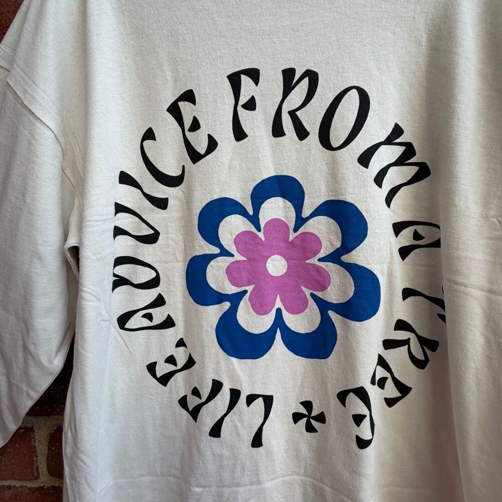UO Urban Outfitters Life Advice Oversized Long Sleeve Tee M NEW - Picture 8 of 13